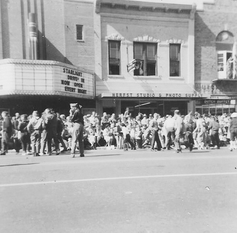 Center Theatre - Old Family Photo Of Center Theatre Mentioning Starlight Saugatuck On Marquee